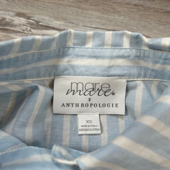 Mare Mare x Anthropologie Blue Strip Button Down Shirt Size XS - Picture 4 of 4